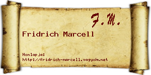 Fridrich Marcell névjegykártya