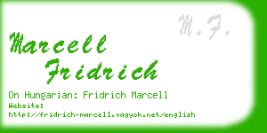 marcell fridrich business card